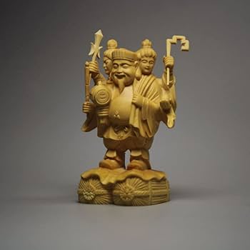 大黒天様　木箱付き　36㎝ 三面大黒天 檜一杢彫り金彩仕上げ - 三宝堂オンラインショップ